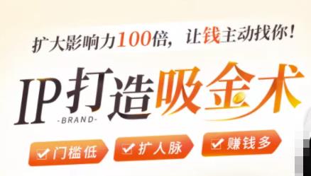 IP打造吸金术：0基础0资源，也能扩大影响力100倍，让钱主动找你！-致富资源库