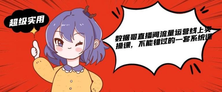 数据哥直播间流量运营线上实操课,不能错过的一套系统课-致富资源库