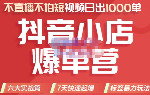 推易电商·2022年抖音小店爆单营，不直播、不拍短视频、日出1000单，暴力玩法-致富资源库