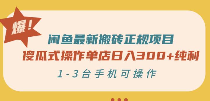 闲鱼最新搬砖正规项目:傻瓜式操作单店日入300+纯利,1-3台手机可操作-致富资源库