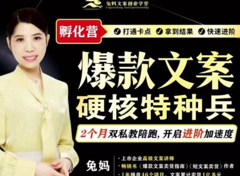 兔妈·爆款文案硬核特种兵孵化营，实现了每个月2000-30000+的副业增收-致富资源库