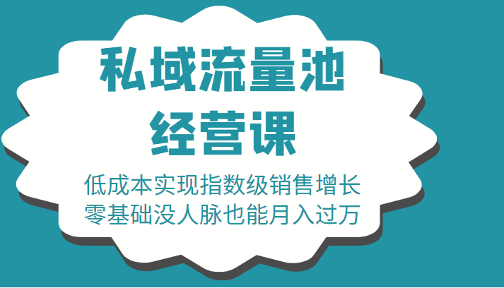 16堂私域流量池经营课:低成本实现指数级销售增长,零基础没人脉也能月入过万-致富资源库