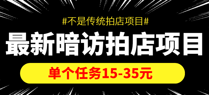 最新暗访拍店信息差项目,单个任务15-35元(不是传统拍店项目)-致富资源库