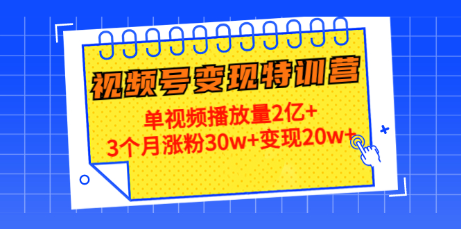 21天视频号变现特训营:单视频播放量2亿+3个月涨粉30w+变现20w+(第14期)-致富资源库