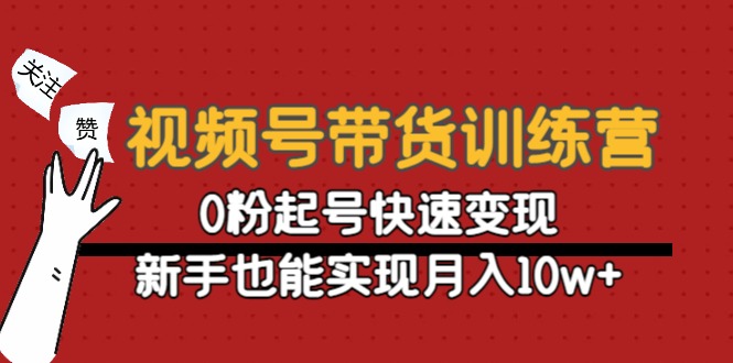 视频号带货训练营:0粉起号快速变现,新手也能实现月入10w+-致富资源库