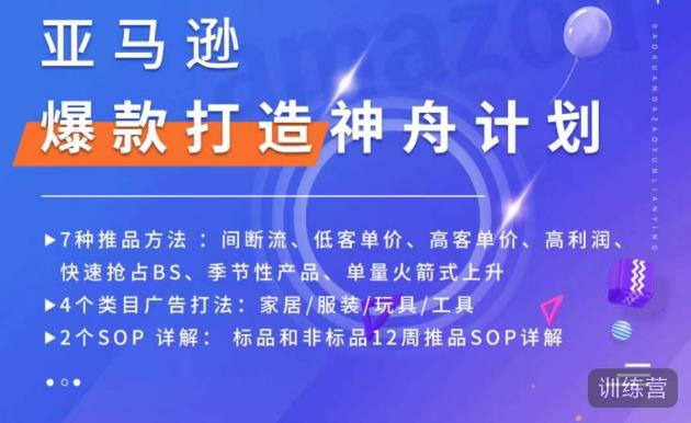 亚马逊爆款打造神舟计划,7种推品方法,4个类目广告打法,2个SOP详解-致富资源库