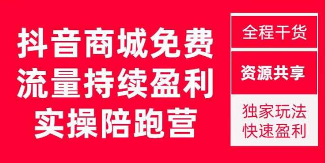 抖音商城搜索持续盈利陪跑成长营,抖音商城搜索从0-1、从1到10的全面解决方案-致富资源库