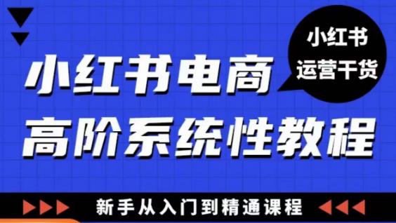 小红书电商高阶系统教程,新手从入门到精通系统课-致富资源库