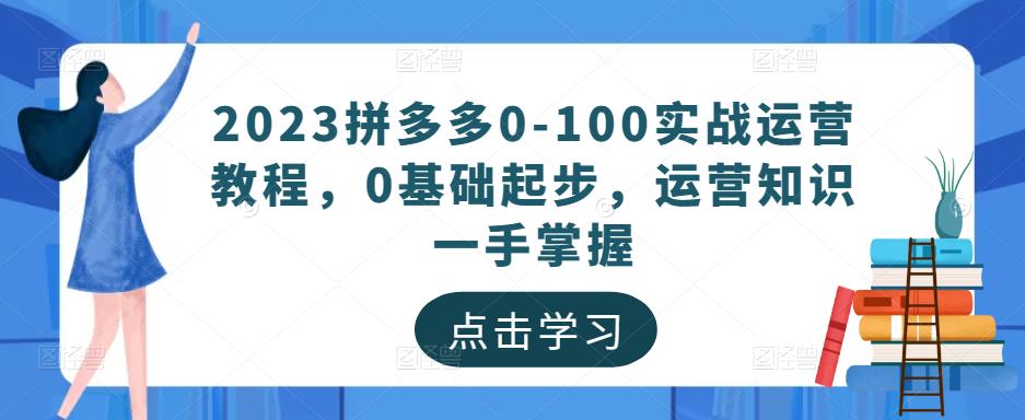 2023拼多多0-100实战运营教程,0基础起步,运营知识一手掌握-致富资源库