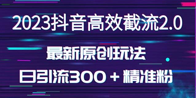 日引300＋创业粉，独家抖音高效截流2.0玩法（价值1280）-致富资源库