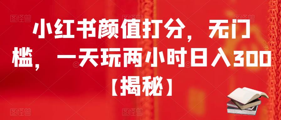 小红书颜值打分，无门槛，一天玩两小时日入300+【揭秘】-致富资源库