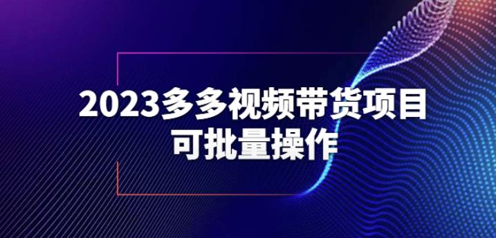 2023多多视频带货项目,可批量操作【保姆级教学】【揭秘】-致富资源库