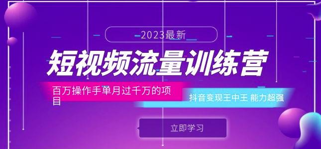 短视频流量训练营：百万操作手单月过千万的项目：抖音变现王中王能力超强-致富资源库