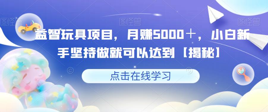 益智玩具项目，月赚5000＋，小白新手坚持做就可以达到【揭秘】-致富资源库