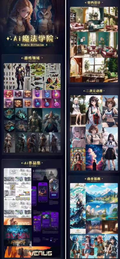 Ai魔法绘画 Stable Diffusion专业课高效辅助Ui/运营作品集0到精通系统课-致富资源库