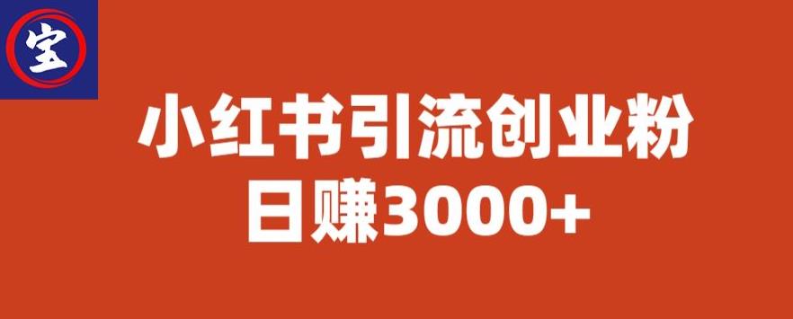 宝哥小红书引流创业粉，日赚3000+【揭秘】-致富资源库