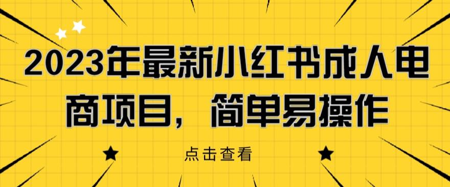 2023年最新小红书成人电商项目，简单易操作【详细教程】【揭秘】-致富资源库