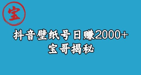 宝哥抖音壁纸号日赚2000+，不需要真人露脸就能操作【揭秘】-致富资源库
