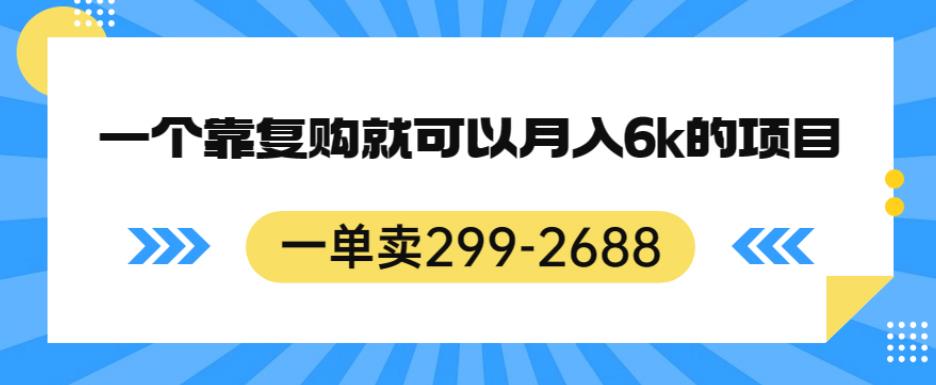 一单卖299-2688,一个靠复购就可以月入6k的暴利项目【揭秘】-致富资源库