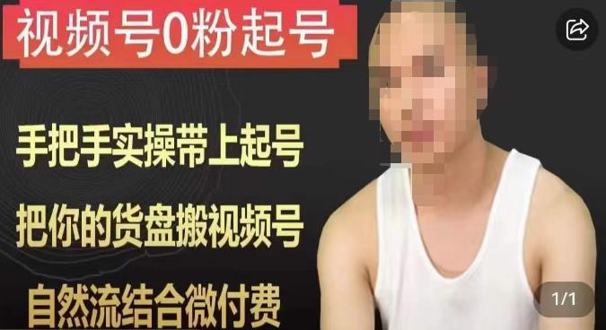 天诺老吴视频号0粉起号课程，手把手实操带上起号，把你的货盘搬视频号，自然流结合微付费-致富资源库