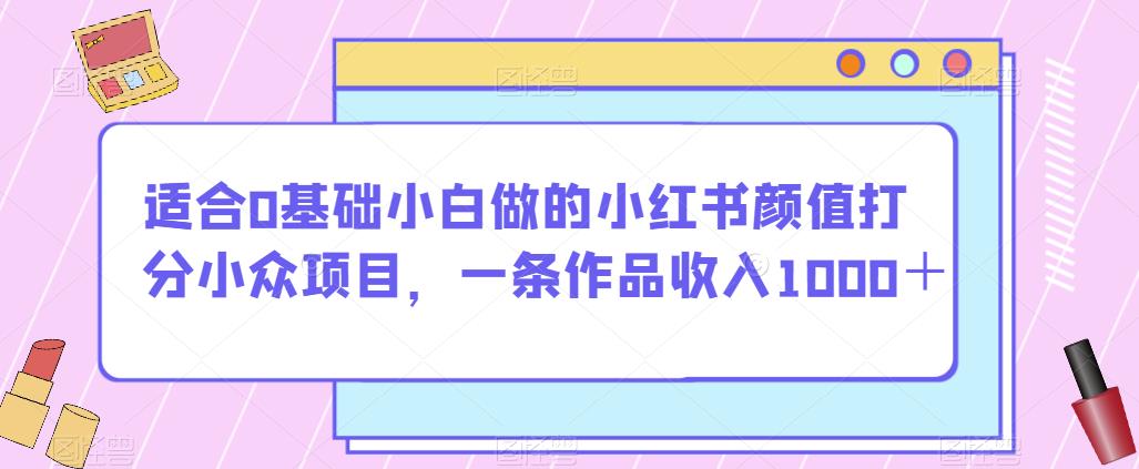 适合0基础小白做的小红书颜值打分小众项目,一条作品收入1000+【揭秘】-致富资源库