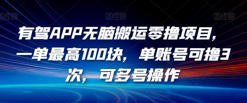 有驾APP无脑搬运零撸项目，一单最高100块，单账号可撸3次，可多号操作【揭秘】-致富资源库