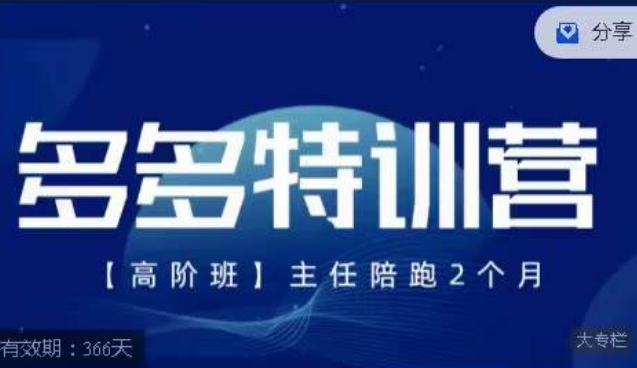 纪主任·多多特训营高阶班【9月13日更新】,拼多多最新玩法技巧落地实操-致富资源库