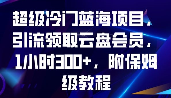超级冷门蓝海项目，引流领取云盘会员，1小时300+，附保姆级教程-致富资源库