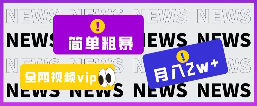 简单粗暴零成本,高回报,全网视频VIP掘金项目,月入2万+【揭秘】-致富资源库