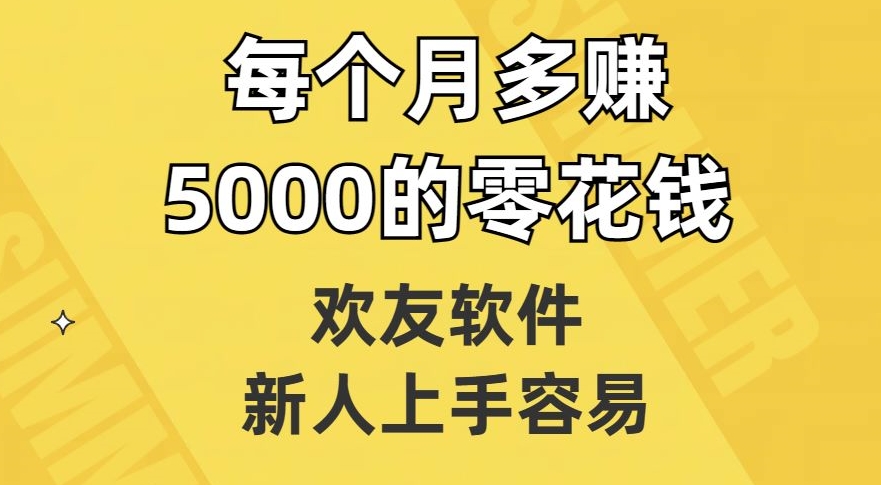 欢友软件，新人上手容易，每个月多赚5000的零花钱【揭秘】-致富资源库