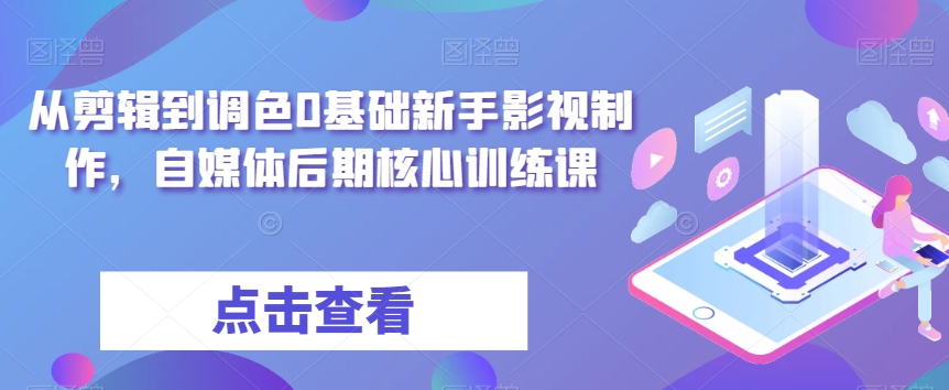 从剪辑到调色0基础新手影视制作,自媒体后期核心训练课-致富资源库