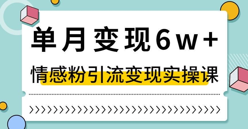 单月变现6W+，抖音情感粉引流变现实操课，小白可做，轻松上手，独家赛道【揭秘】-致富资源库