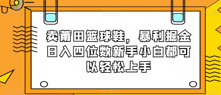 卖莆田篮球鞋,暴利掘金日入四位数新手小白都可以轻松上手【揭秘】-致富资源库