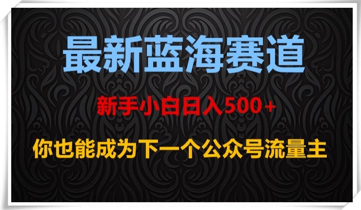 最新蓝海赛道,新手小白日入500+,你也能成为下一个公众号流量主【揭秘】-致富资源库
