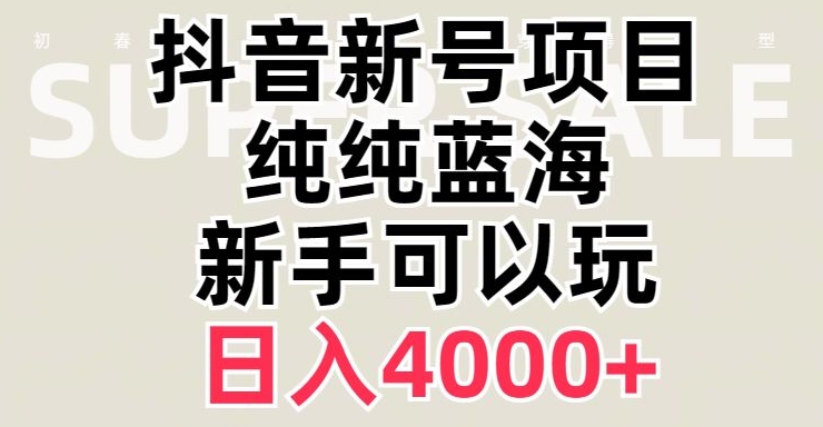 抖音蓝海赛道,必须是新账号,日入4000+【揭秘】-致富资源库