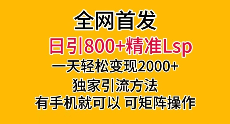 全网首发!日引800+精准老色批,一天变现2000+,独家引流方法,可矩阵操作【揭秘】-致富资源库