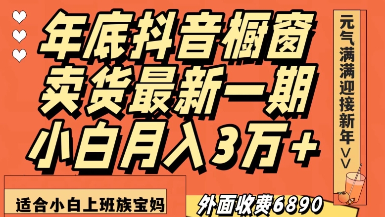 外面收费6890元年底抖音橱窗卖货最新一期,小白月入3万,适合小白上班族宝妈【揭秘】-致富资源库