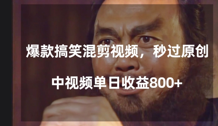 爆款搞笑混剪视频,百分百过原创,单日中视频播放收益800+【揭秘】-致富资源库