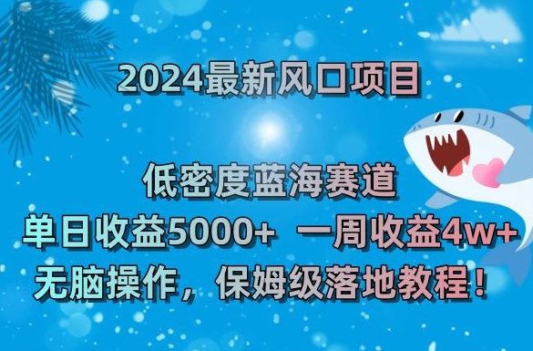 2024最新风口项目,低密度蓝海赛道,单日收益5000+,一周收益4w+!【揭秘】-致富资源库