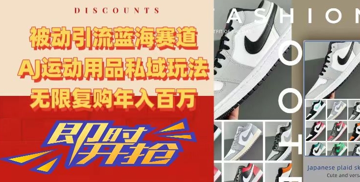 被动引流蓝海赛道,AJ运动用品私域玩法,无限复购年入百万【揭秘】-致富资源库