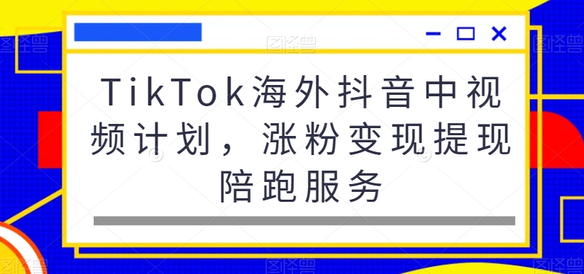 TikTok海外抖音中视频计划,涨粉变现提现陪跑服务-致富资源库