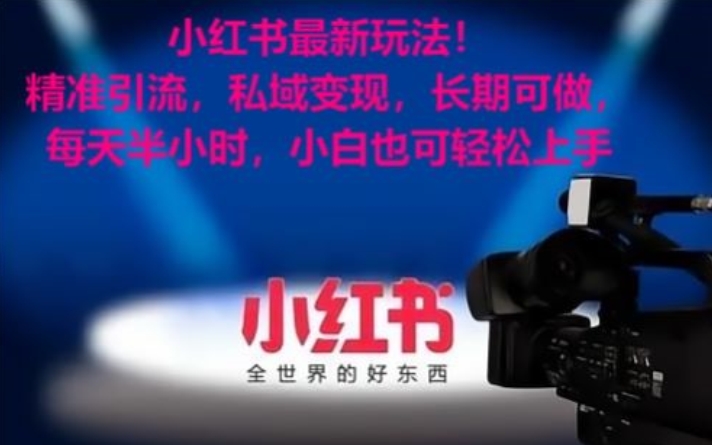 小红书最新玩法!精准引流,私域变现,长期可做,每天半小时,小白也可轻松上手【揭秘】-致富资源库