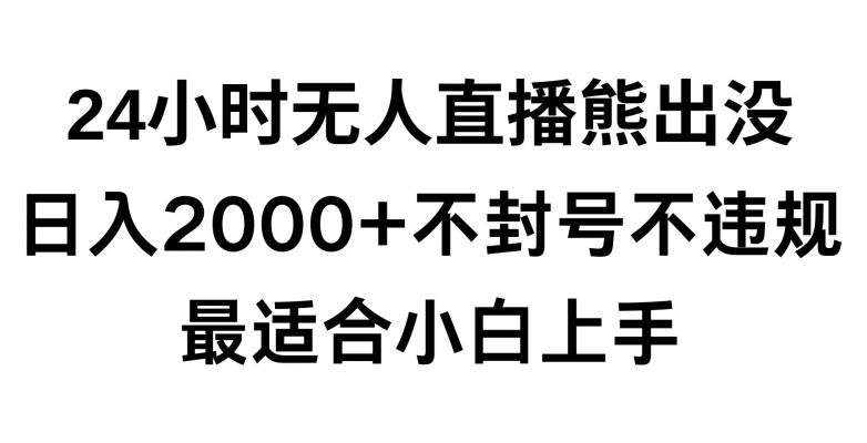 快手24小时无人直播熊出没，不封直播间，不违规，日入2000+，最适合小白上手，保姆式教学【揭秘】-致富资源库