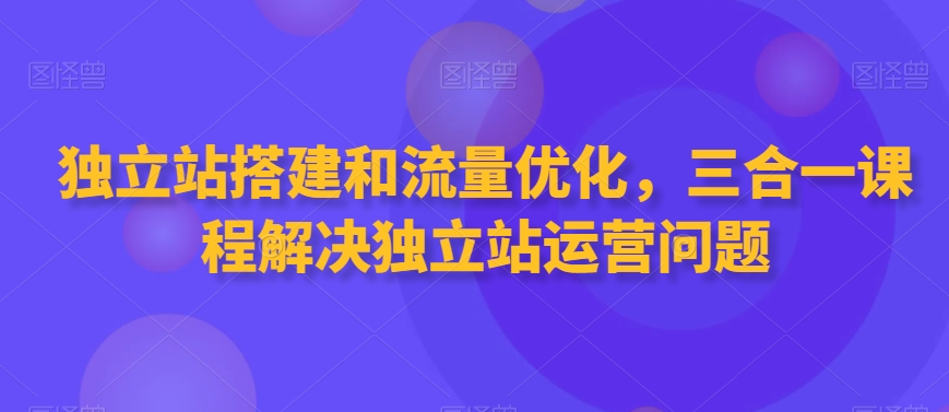 独立站搭建和流量优化,三合一课程解决独立站运营问题-致富资源库