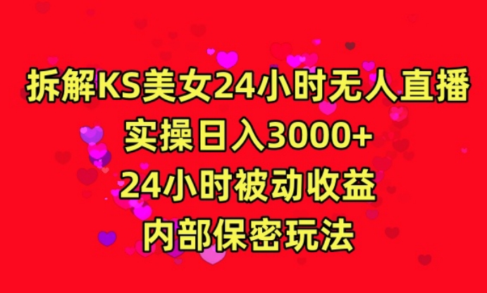 利用快手24小时无人美女直播,实操日入3000,24小时被动收益,内部保密玩法【揭秘】-致富资源库