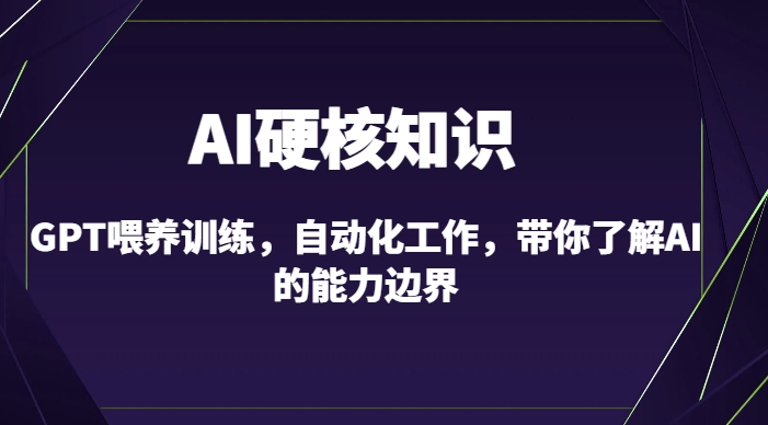 AI硬核知识-GPT喂养训练,自动化工作,带你了解AI的能力边界(10节课)-致富资源库
