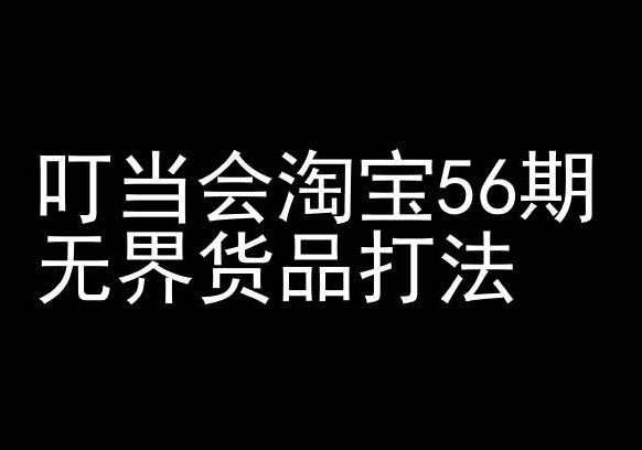 叮当会淘宝56期：无界货品打法-淘宝开店教程-致富资源库