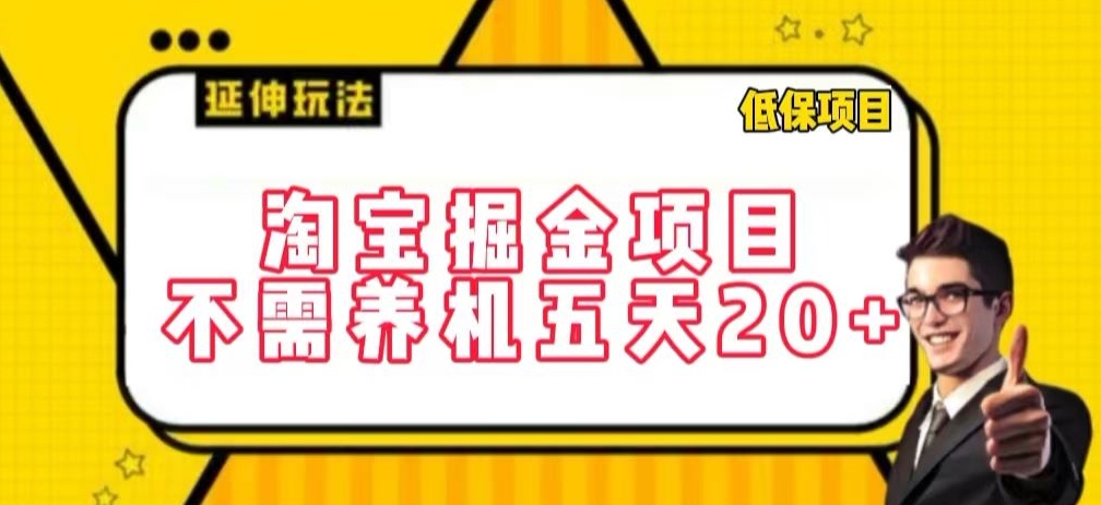 淘宝掘金项目,不需养机,五天20+,每天只需要花三四个小时【揭秘】-致富资源库