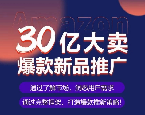 亚马逊·30亿大卖爆款新品推广,可复制、全程案例实操的爆款推新SOP-致富资源库