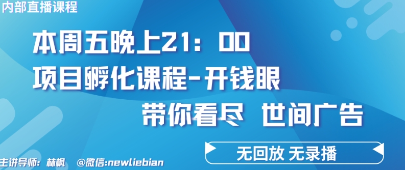 4.26日内部回放课程《项目孵化-开钱眼》赚钱的底层逻辑【揭秘】-致富资源库
